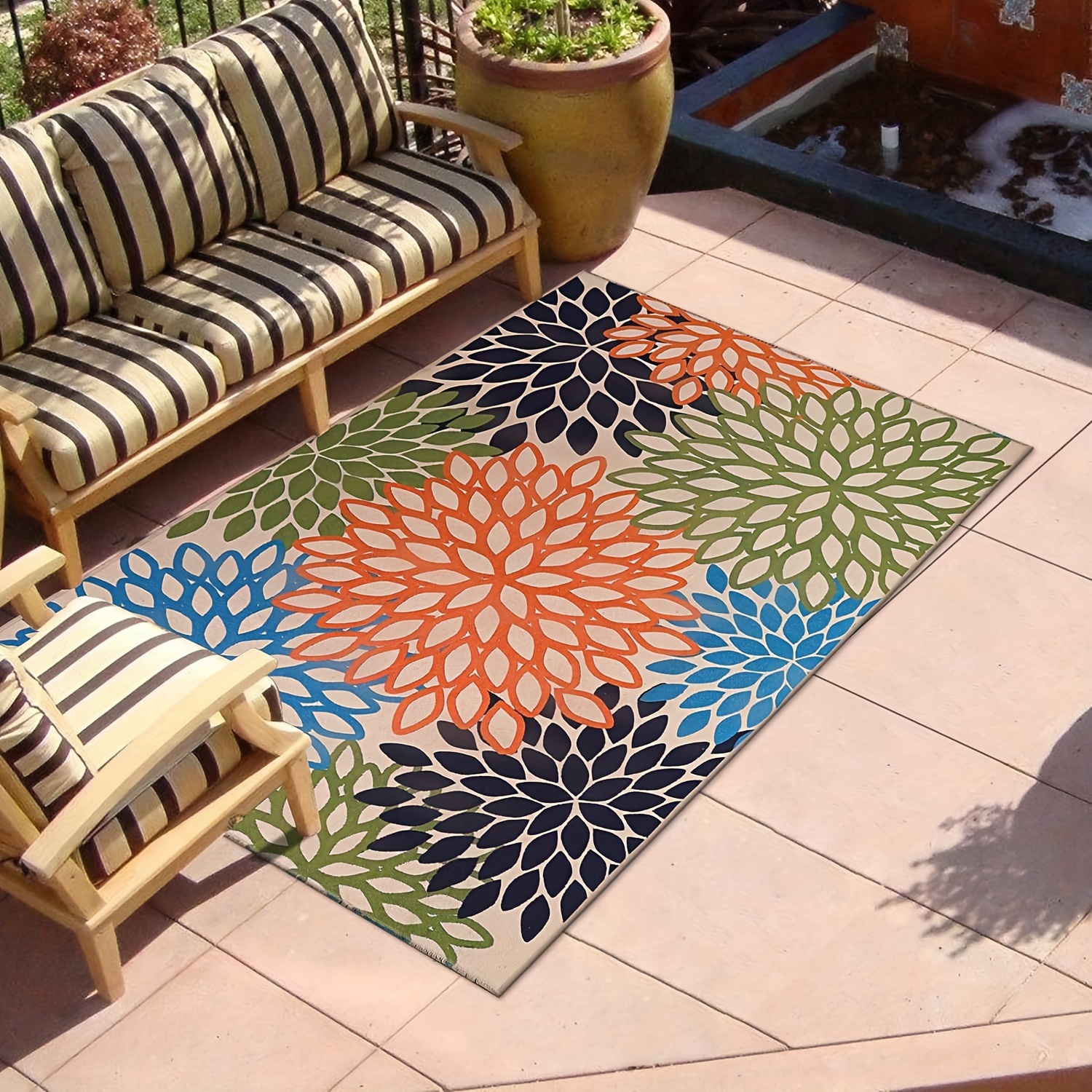 Colorful Floral Area Rugs Non slip Resistant Rug Machine - Temu