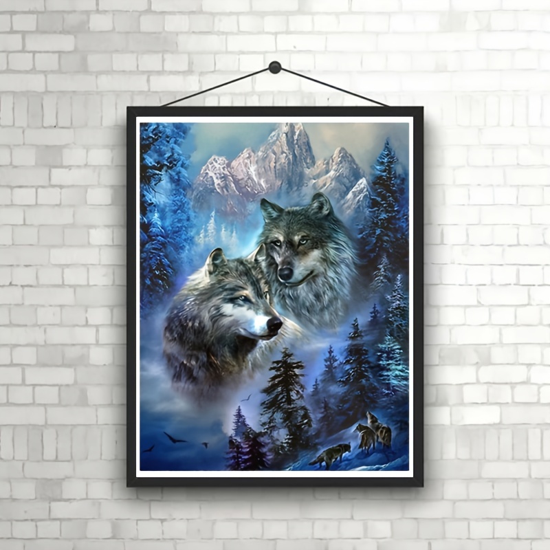 1pc 5D DIY Diamond Painting Double Headed Wolf Pattern For Adults And Children Embroidery Kits Full Rhinestones Handmade Home Decor Gift 11 8x15 7 Inches