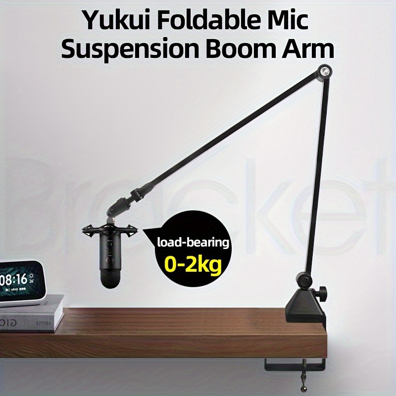 Brazo de brazo de micrófono, brazo de brazo con soporte de escritorio,  giratorio de 360°, ajustable, resistente y universal, resistente, soporte  de