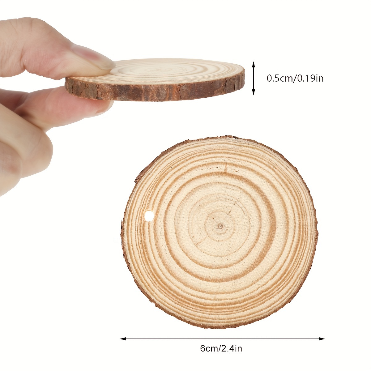 30Pcs Natural Wood Slices Unfinished Wooden Slices Rustic Pieces