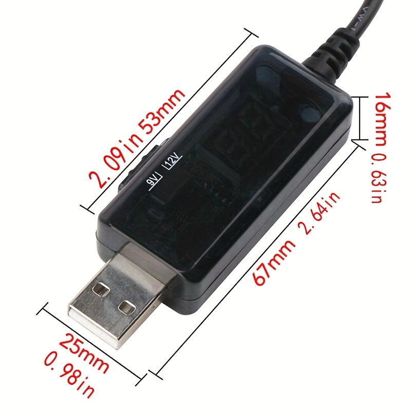 Verilux Micro USB Cable 2 m USB to DC Power Cable Boost Converter USB to  9V, 5V to 12V Step Up Converter - Verilux 