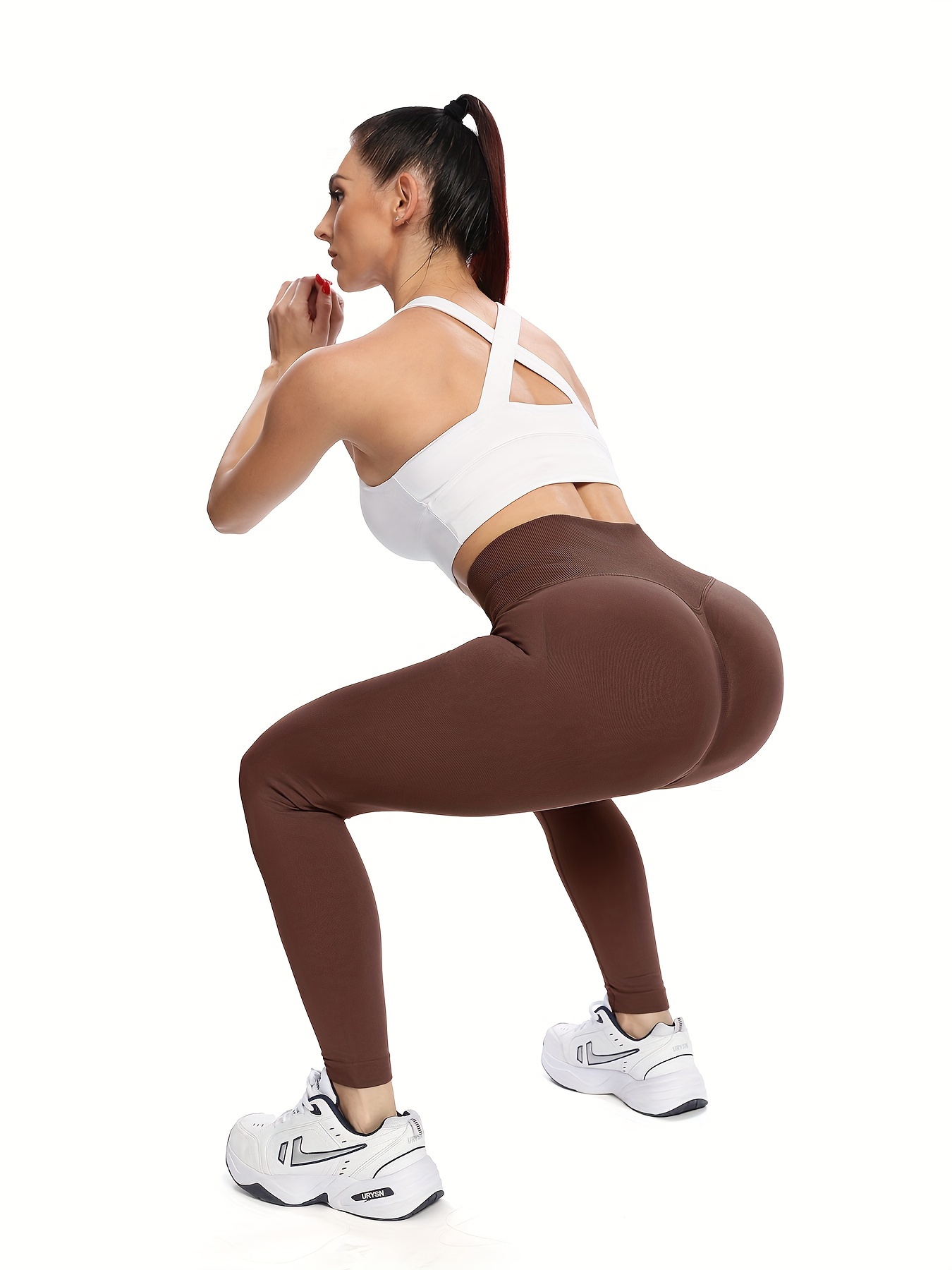 Leggins Sportivi Donna Push Up Anticellulite Leggings Fitness Vita Alta  Senza Cuciture Scrunch Butt Palestra Pantaloni per Yoga Allenamento Jogging  (Curry, M) : : Moda