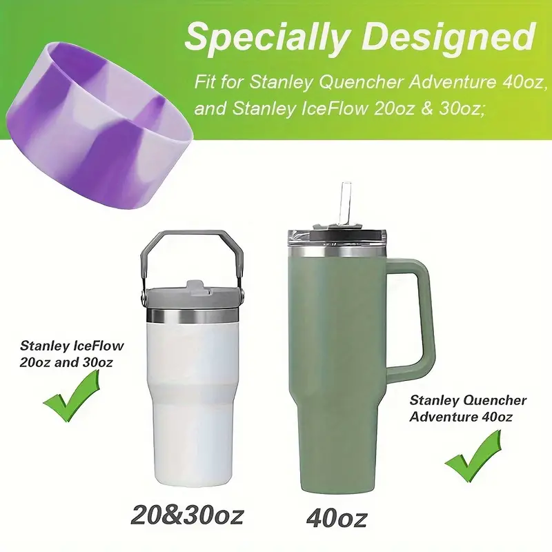 1Pcs Silicone Boot for Quencher 40 oz 30 oz Tumbler with Handle & for  IceFlow 20oz 30oz, Protector Water Bottle Bottom Sleeve for Cup Accessories