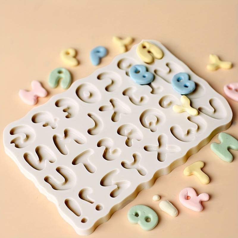 1pc Silicone Alphabet Letter Shaped Biscuit Mold, Grey Candy Mold For DIY