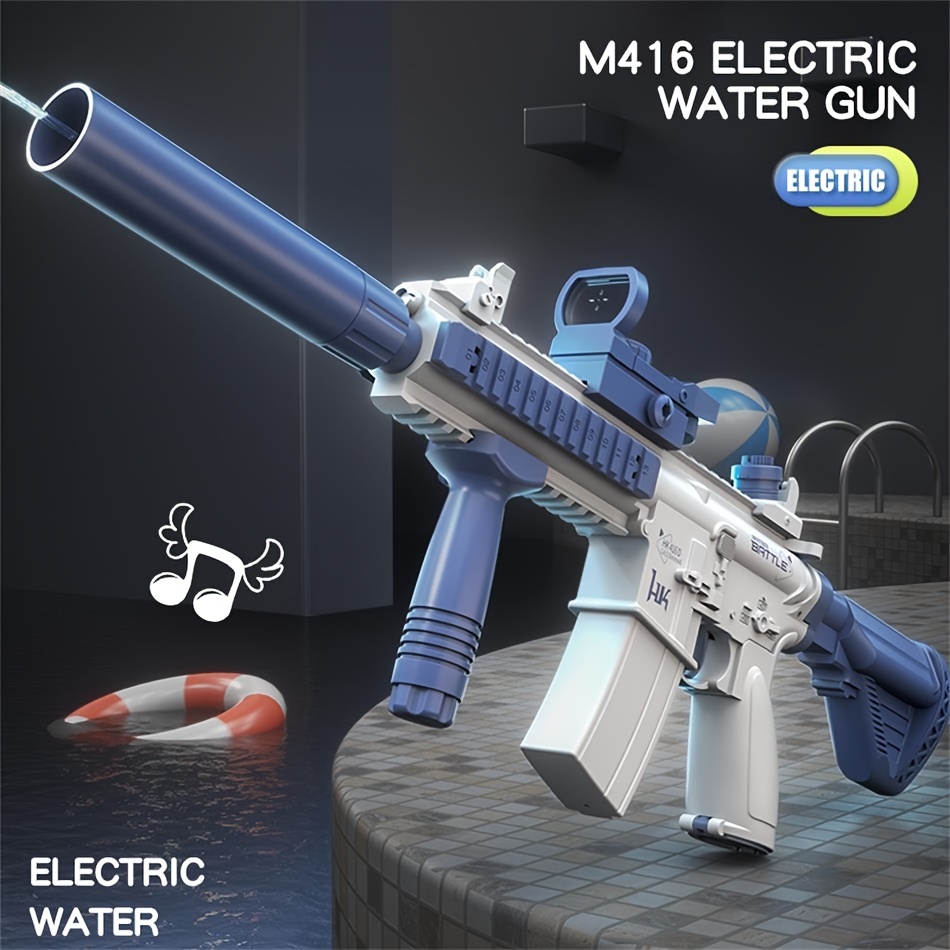Pistola de salpicaduras Manual y eléctrica M416 para niños, 2 en 1