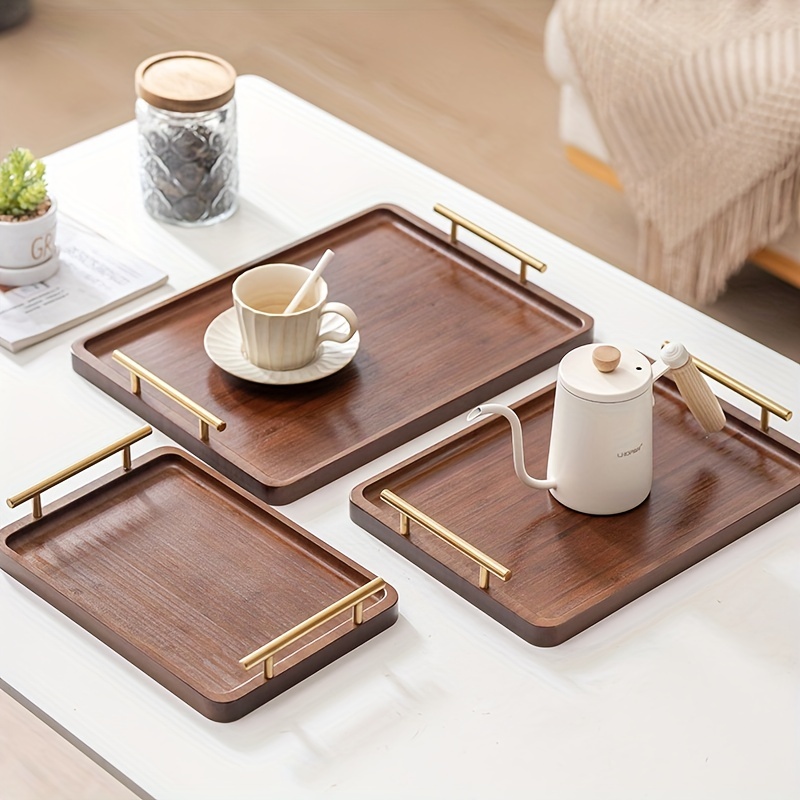 1pc Round Wood Tray For Serving Food, Snacks, Drinks, Sushi, Steak, Pizza,  Desserts, Cakes, Bread, Jewelry, Breakfast Tray, Tea Tray, Platters With Ea
