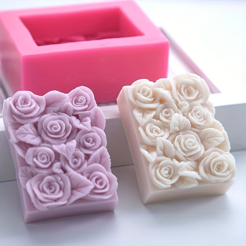 1pc Flower Design DIY Silicone Mold, 7 Grid Rose Silicone Mold For DIY