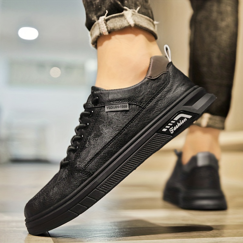 Mens PU Lace Up Sneakers