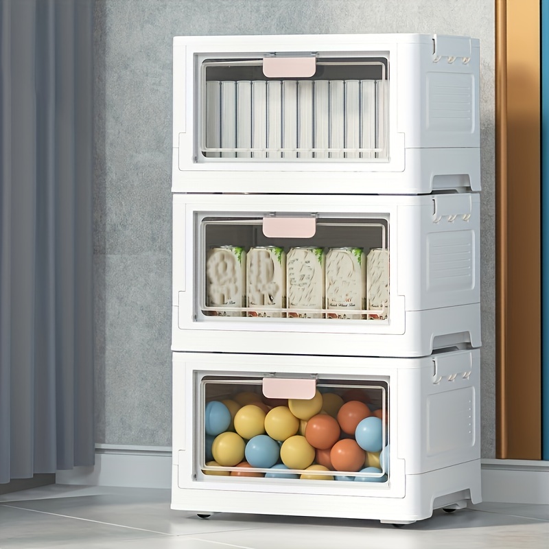 1pc Floor-standing Foldable Single Layer Storage Cabinet, Kitchen