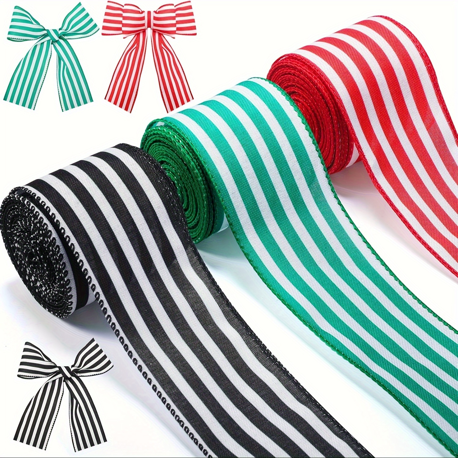Christmas Grosgrain Ribbon Red White Stripes 5 Yards for Christmas Home  Decor, Gift Wrapping, Bow Making, Wreath, DIY Crafts