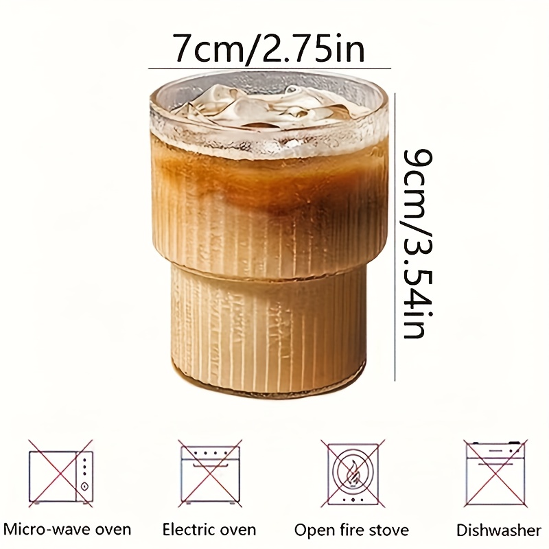 Glass Coffee Cup, Heat-resistant Glass Water Cups, Ice Latte Coffee Cups,  Household Water Cups, Juice Drink Cups, Cold Drink Cups - Temu