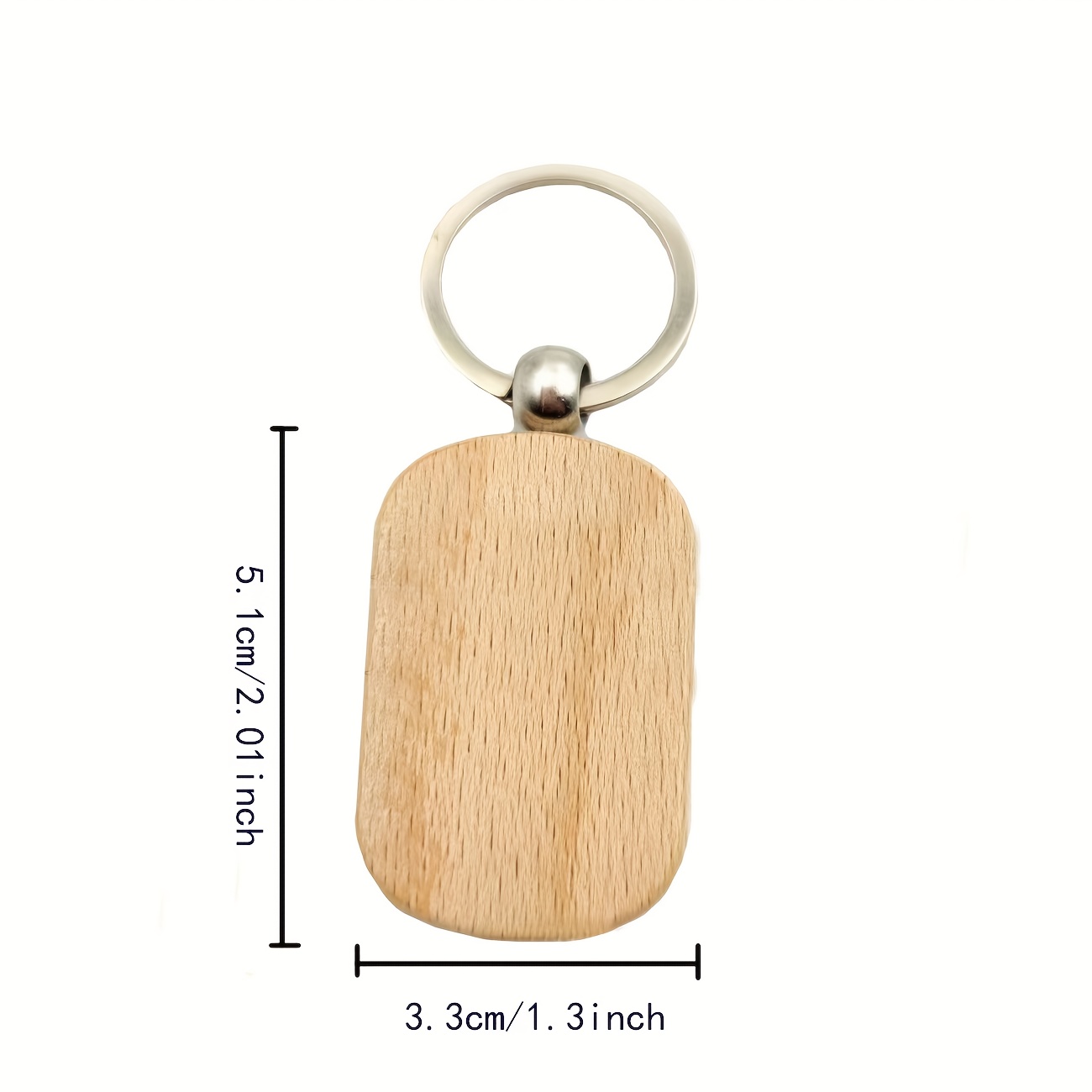 Blank Wood Key Chain Wood Keychain Key Rings Key Tags Wood Engraving Blanks  Rectangle Blank Key Chain Wood Blanks