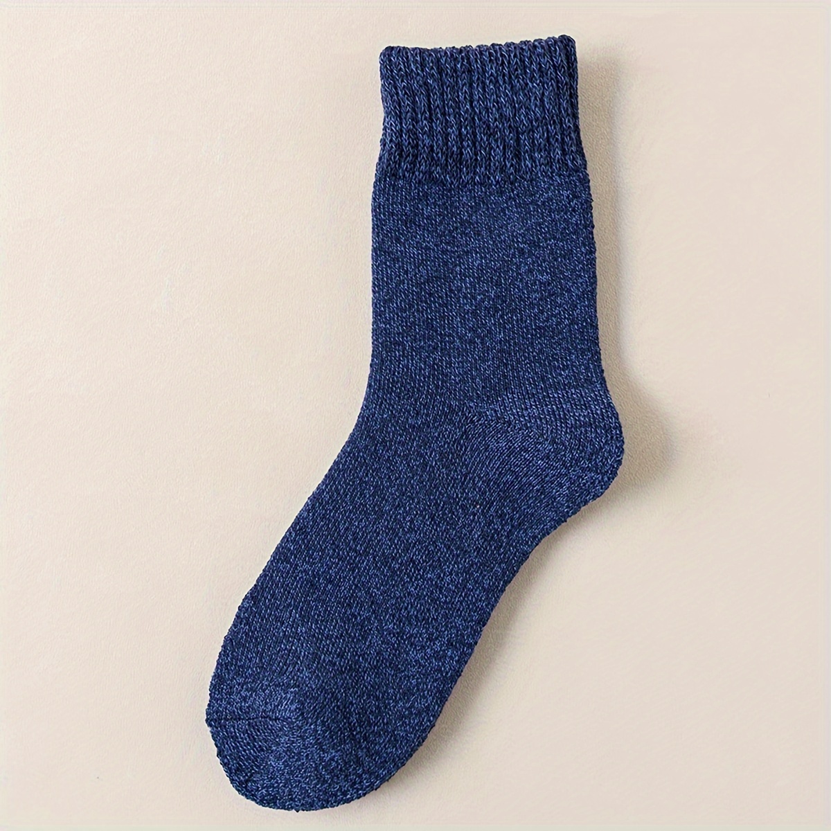 Men's Crew Socks, Winter Thicken Warm Solid Pairs, Autumn