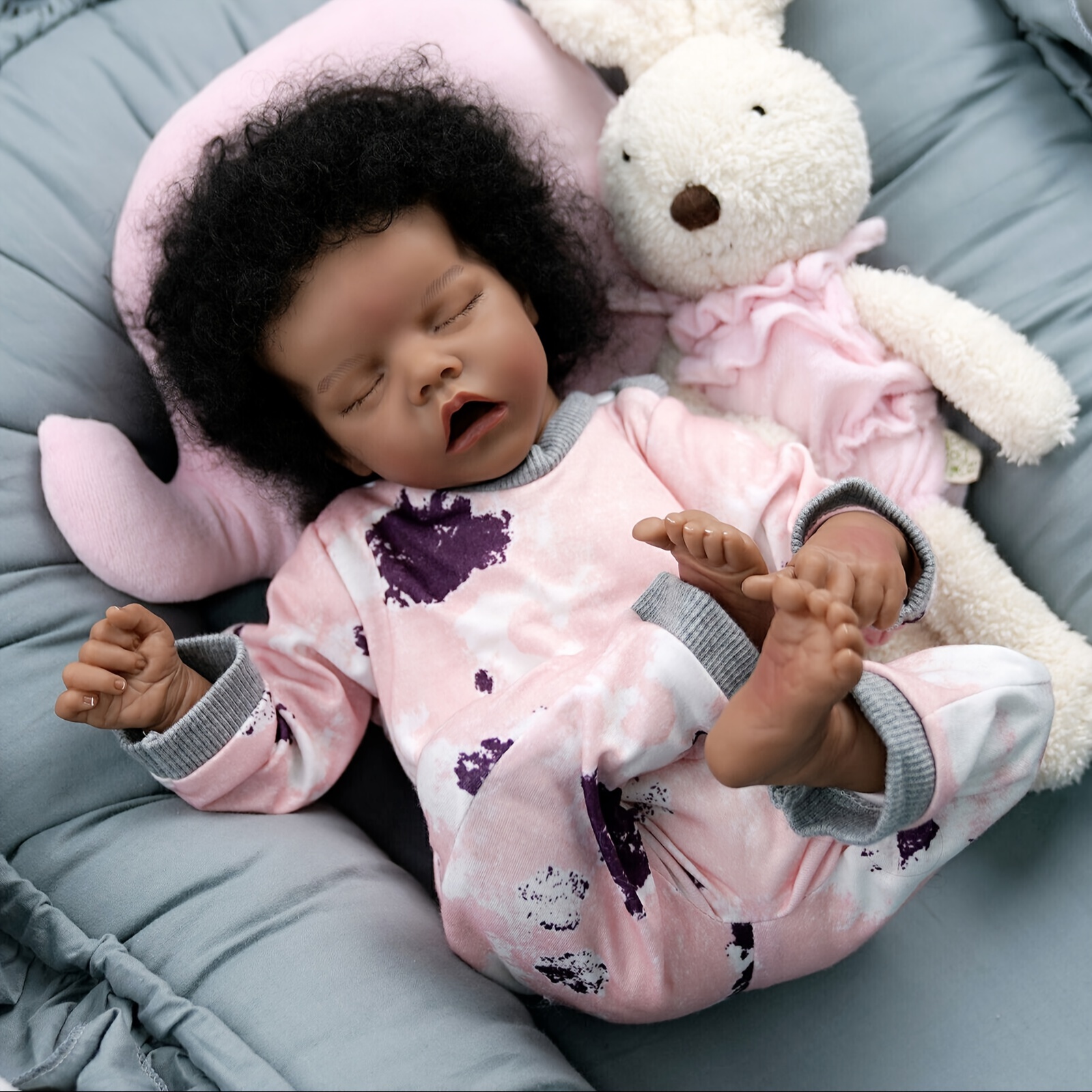 Bambola In Silicone Lavabile Afro-americano Realistica Da 12