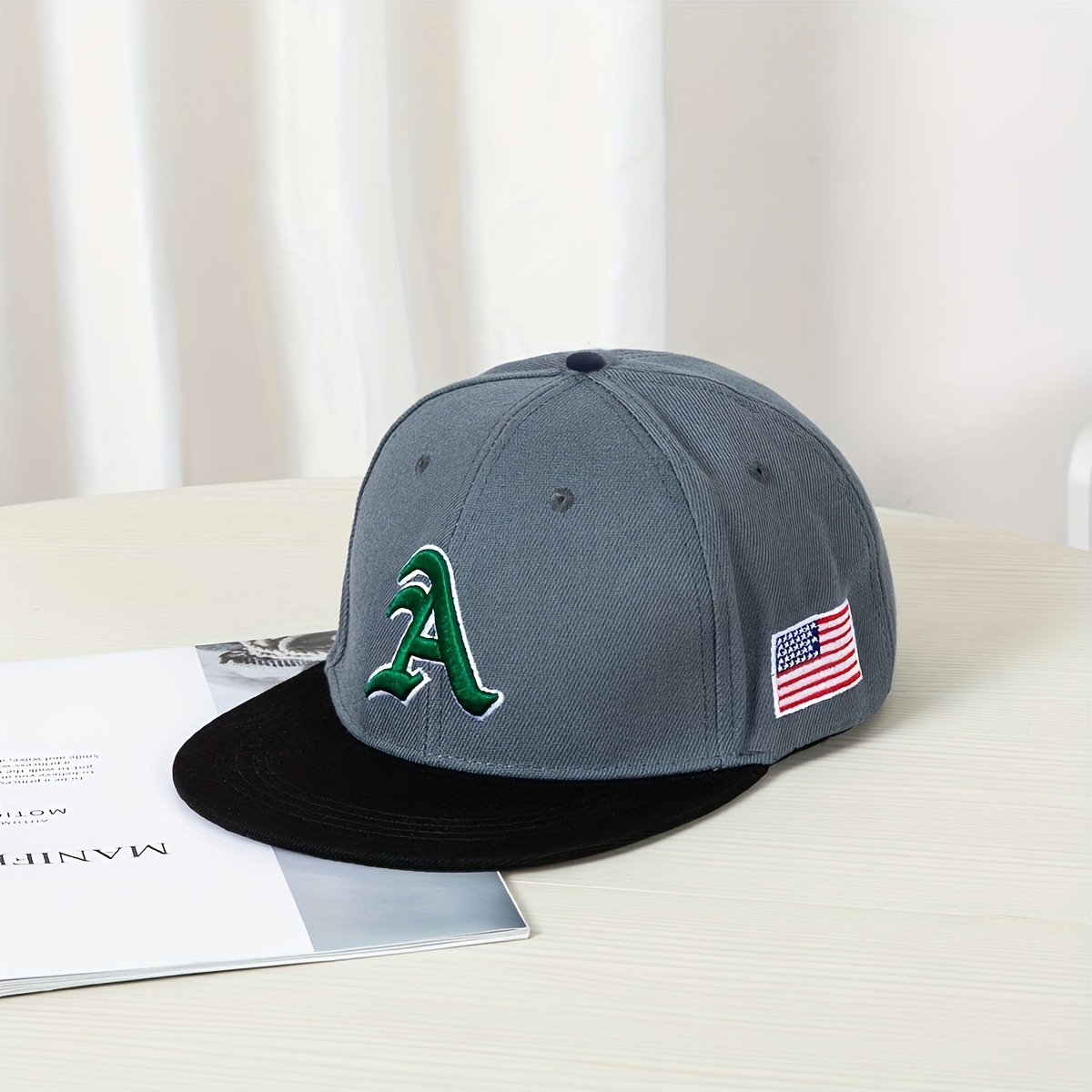 Letter A Embroidery Snapback Hat Hip Hop Unisex Baseball - Temu