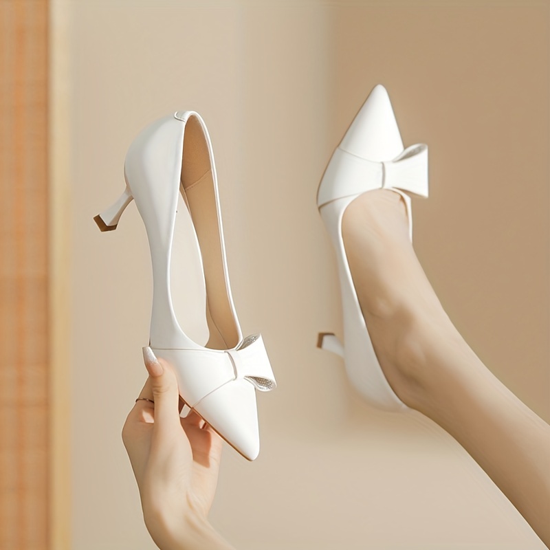 Tacones Aguja Color Sólido Mujer Elegantes Zapatos Vestir - Temu