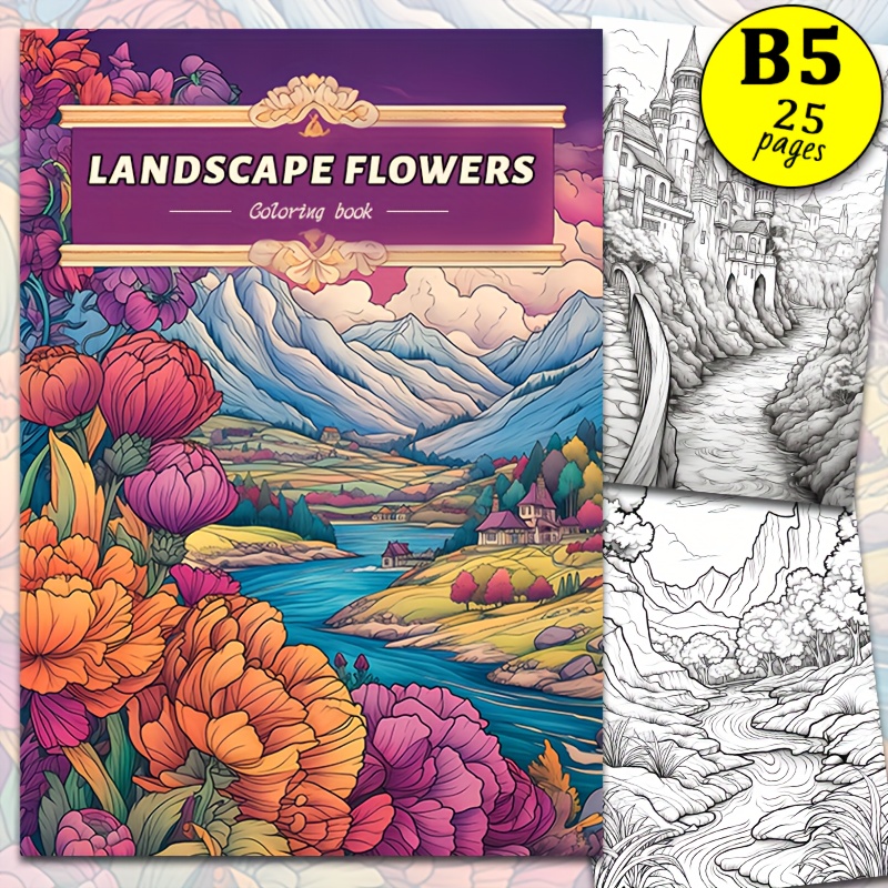 Flower World Series Adult Coloring Book For Women - With 32 Pages Flowers  Pattern , Adult Color Book For Easy , Funny , Stress Relief , Relaxation ,  Anxiety And Depression 