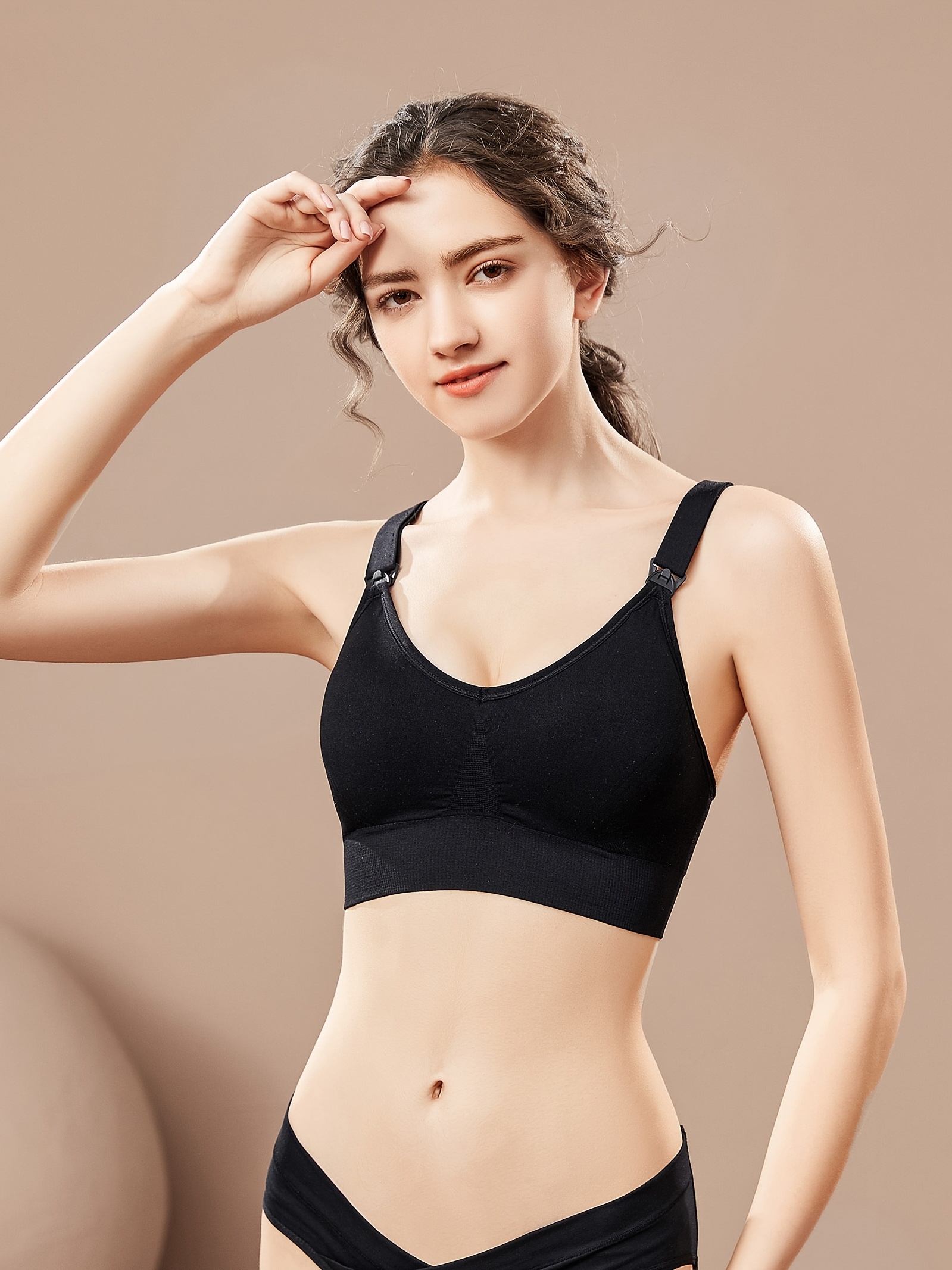 Oversized Bras for Women - Thin Lace Gathering Solid Color Soft
