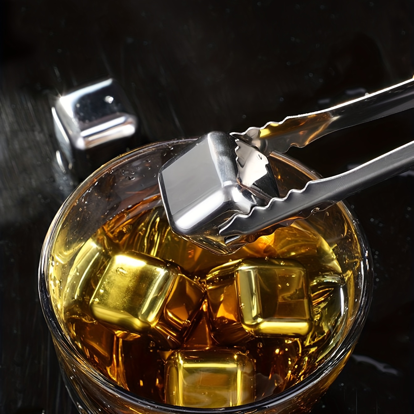 Stainless Steel Ice Cube, Reusable Chilling Whiskey Stones
