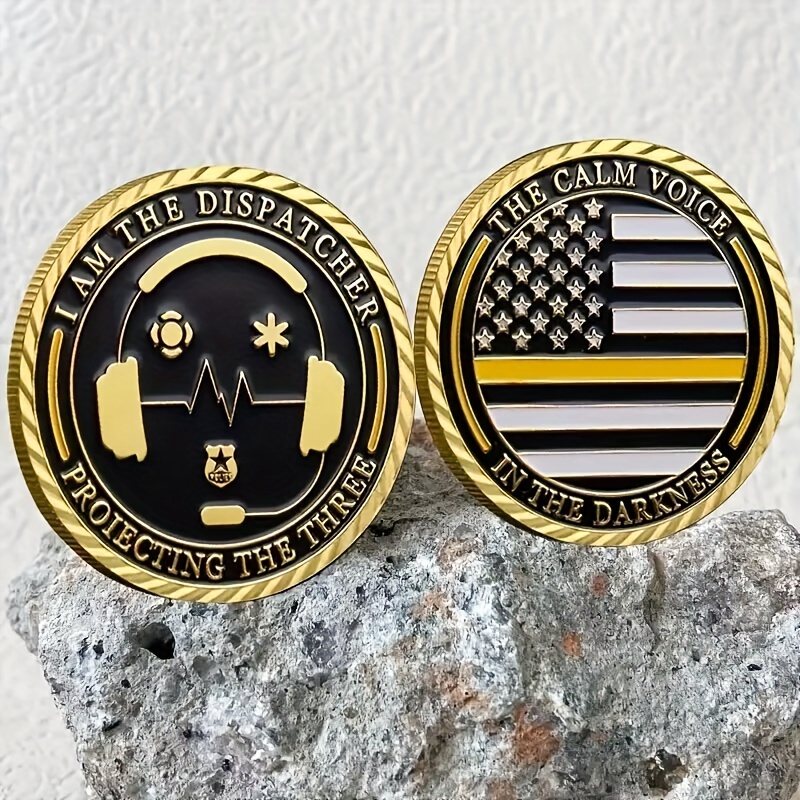 

1pc I Am The Dispatcher Protecting The 3 Challenge Coin, Gift Coin For Collection