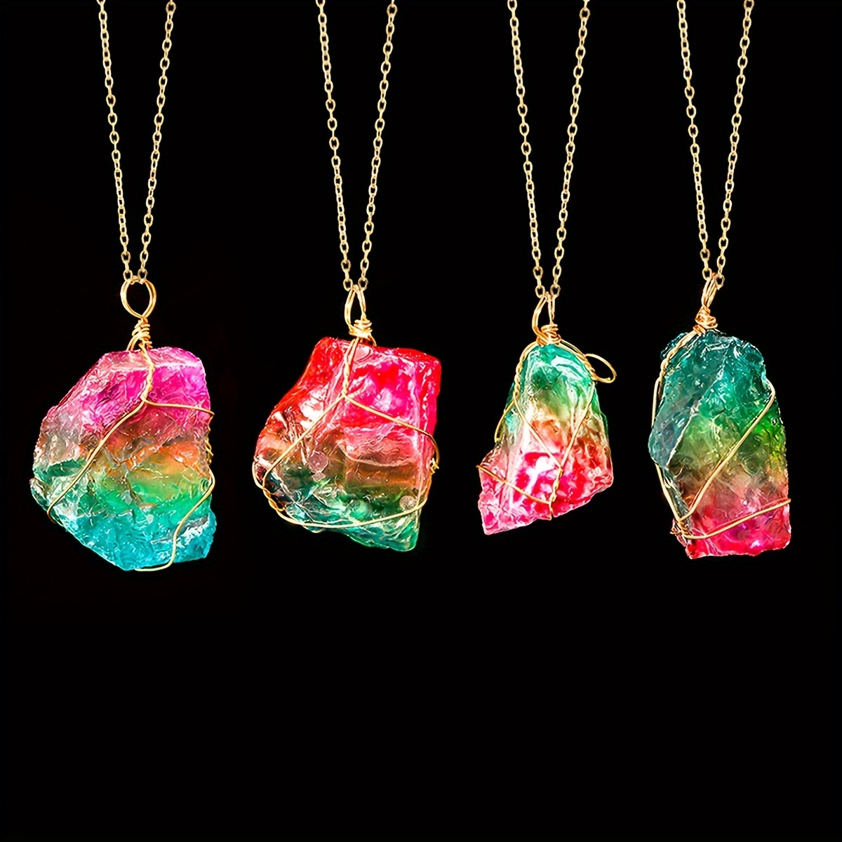 Natural Quartz Charm Pendants Colorful Crystal Pendant - Temu