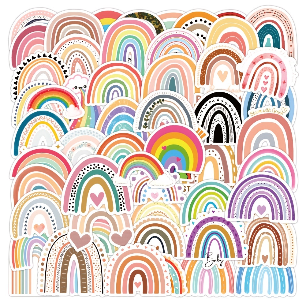 Bright Colorful Vinyl Rainbow Theme Stickers Pack of 50pcs Gay Pride LGBT