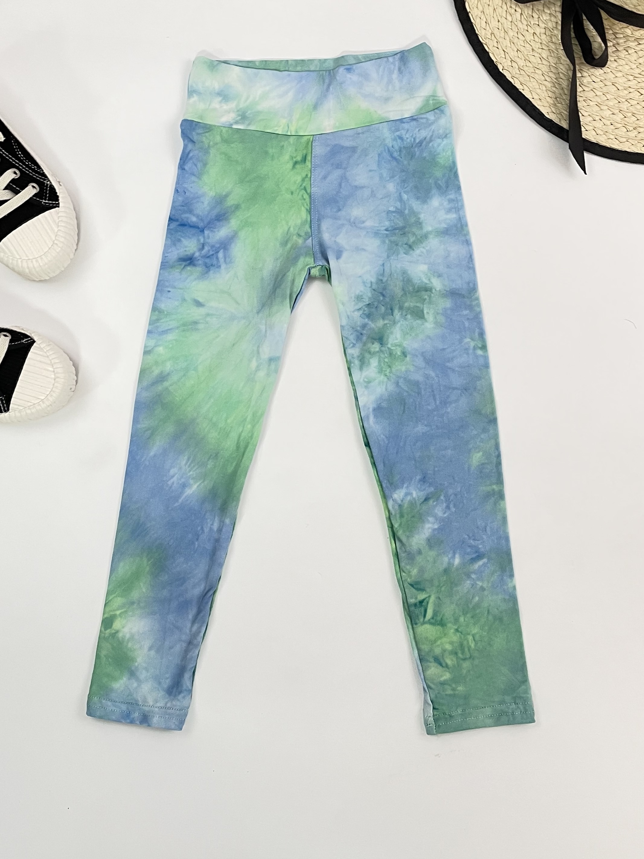 Kids Rainbow Tie Dye Leggings High Stretch Soft Pants