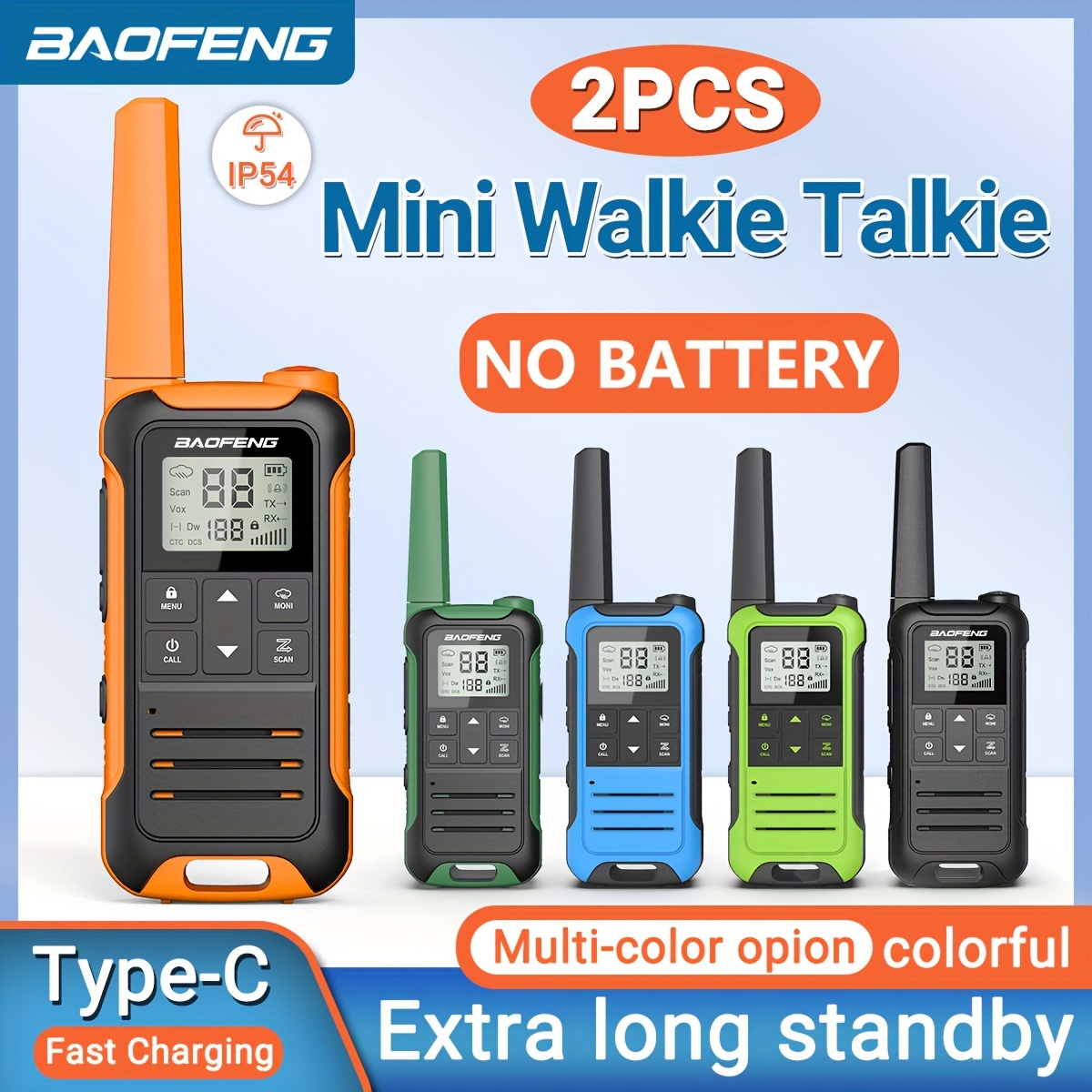 BaoFeng Walkie Talkies for Adults Long Range Rechargeable Walkie-Talkie  with 12PCS Batteries & Earpieces with Mic, Portable FRS Two Way Radios for