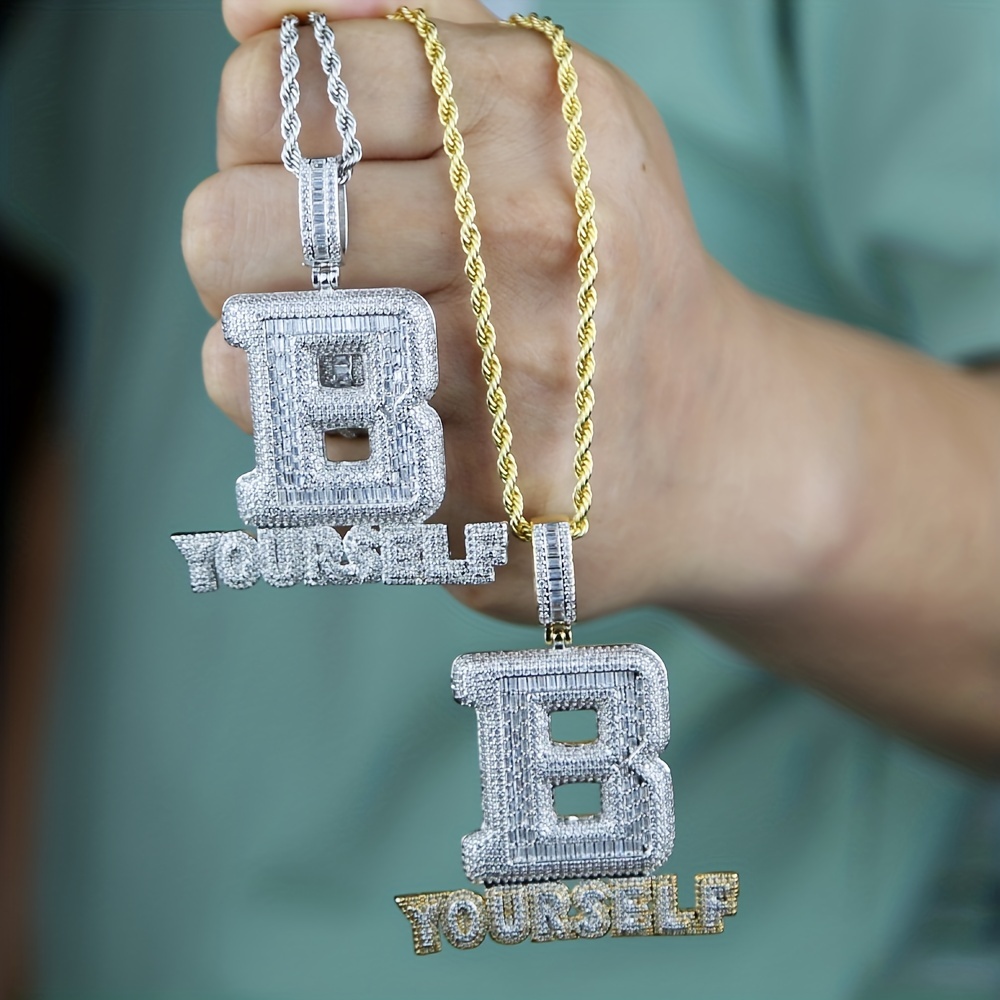 Iced out b pendant sale