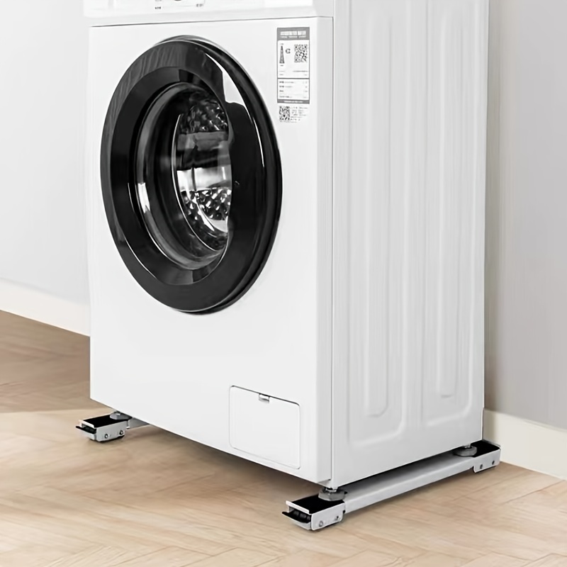 

Versatile Metal Storage Rack For Washing Machines & Refrigerators - Movable, Shockproof With Wheel Pulleys