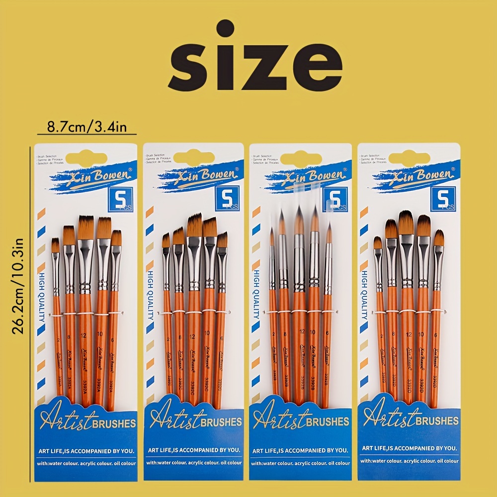 Xin Bowen Nylon Brush Set Angled Round Tip Art Pen Brush - Temu