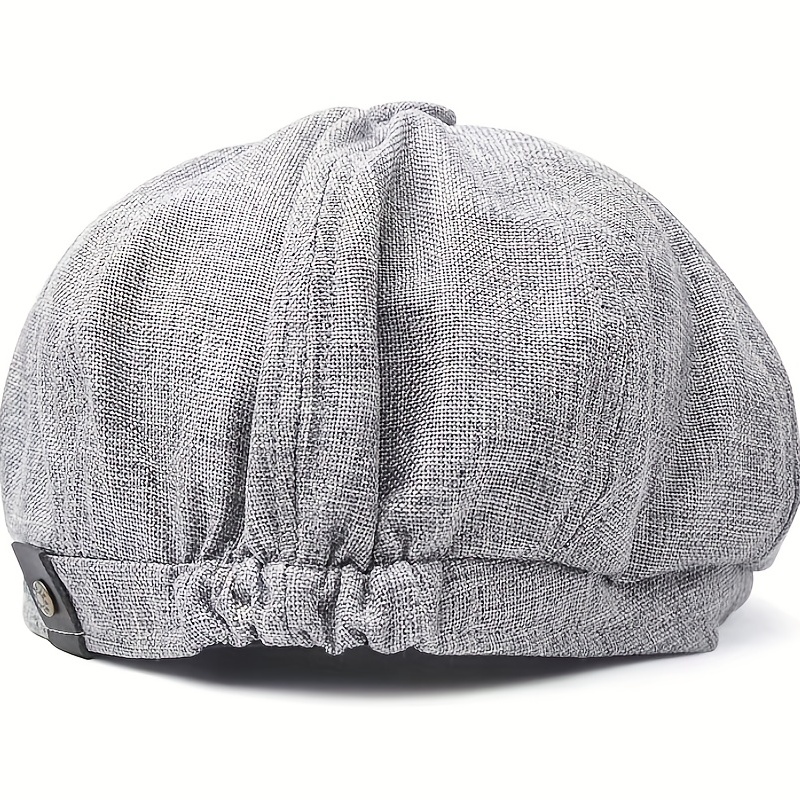 1 قطعة قبعة الكتان المسامية للرجل، قبعات بيريه نيوزبوي للصيف