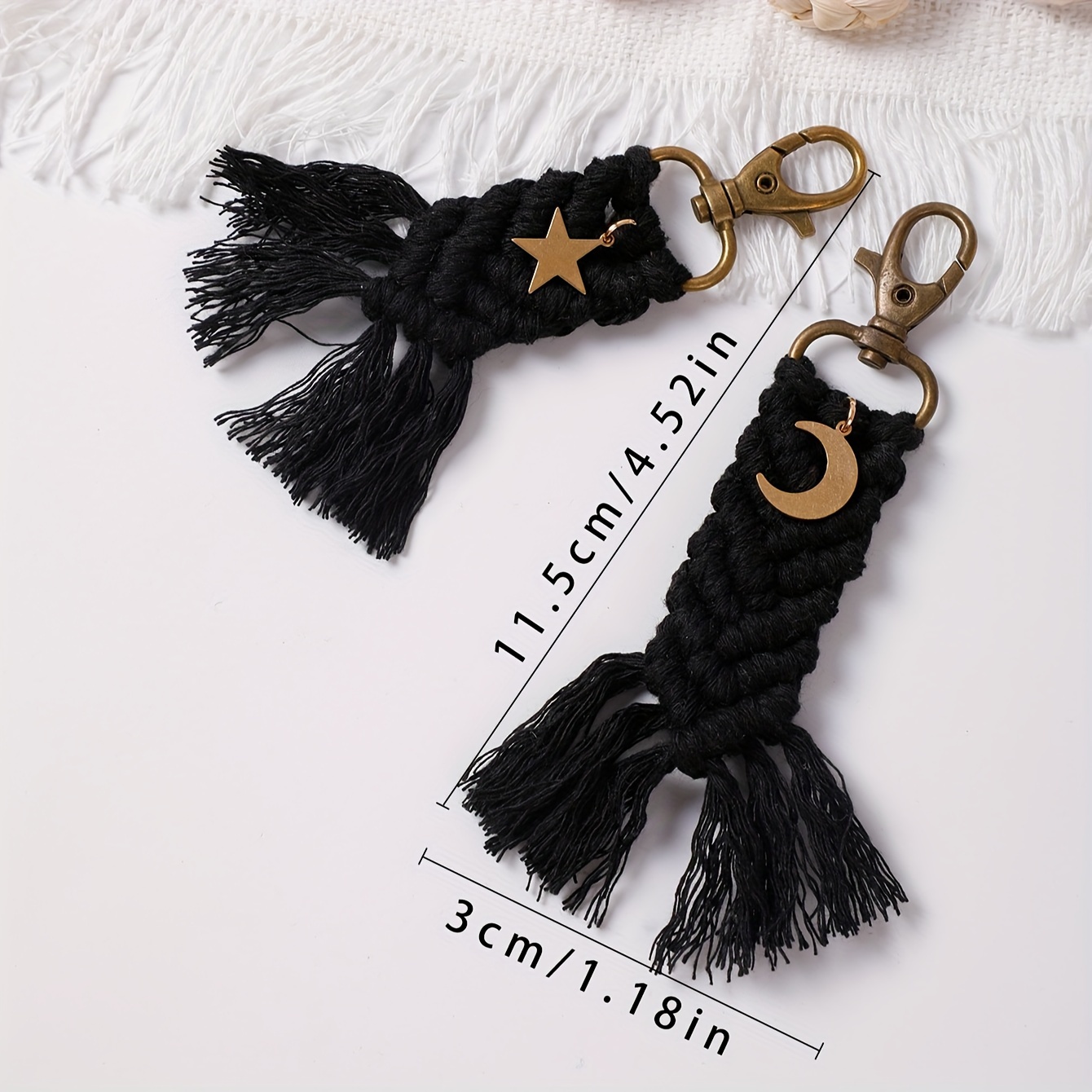 Boho Braided Macrame Keychain Retro Tassel Key Chain - Temu