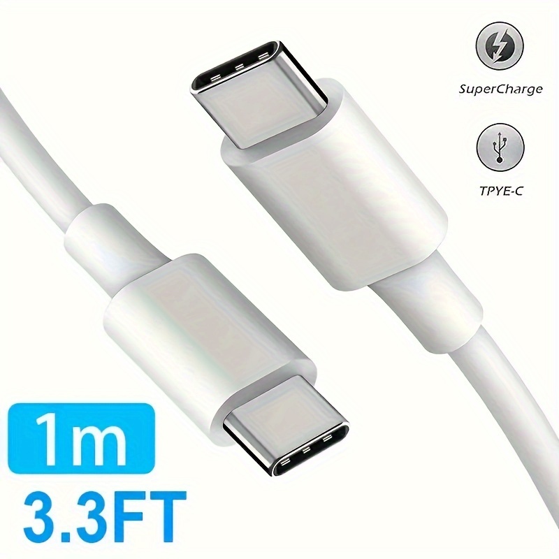 Chargeur mural USB 120w Charge rapide avec câble USB-C 1m Xiaomi Blanc