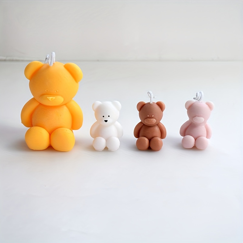 Cute Bear Candle Mold DIY Aromatherapy Candle Silicone Mold Plaster Mold  Candle Making Supplies Candle Forms Gift handmade