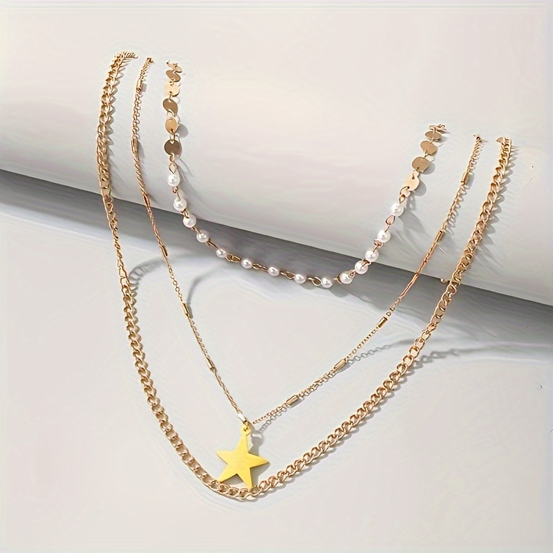 Magnetic Suction Three-layer Pearl Necklace Female Temperament