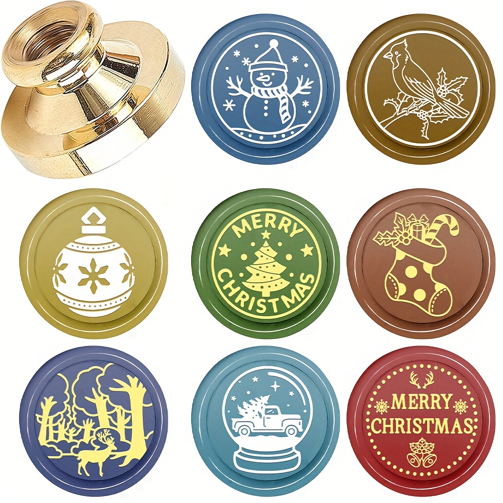 Christmas Wax Stamp Kit Santa Claus Letter Sealing Wax Seal Stamp for  Holiday