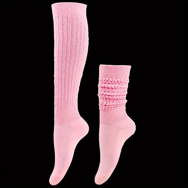 Men's Knee High Solid Knit Slouch Socks
