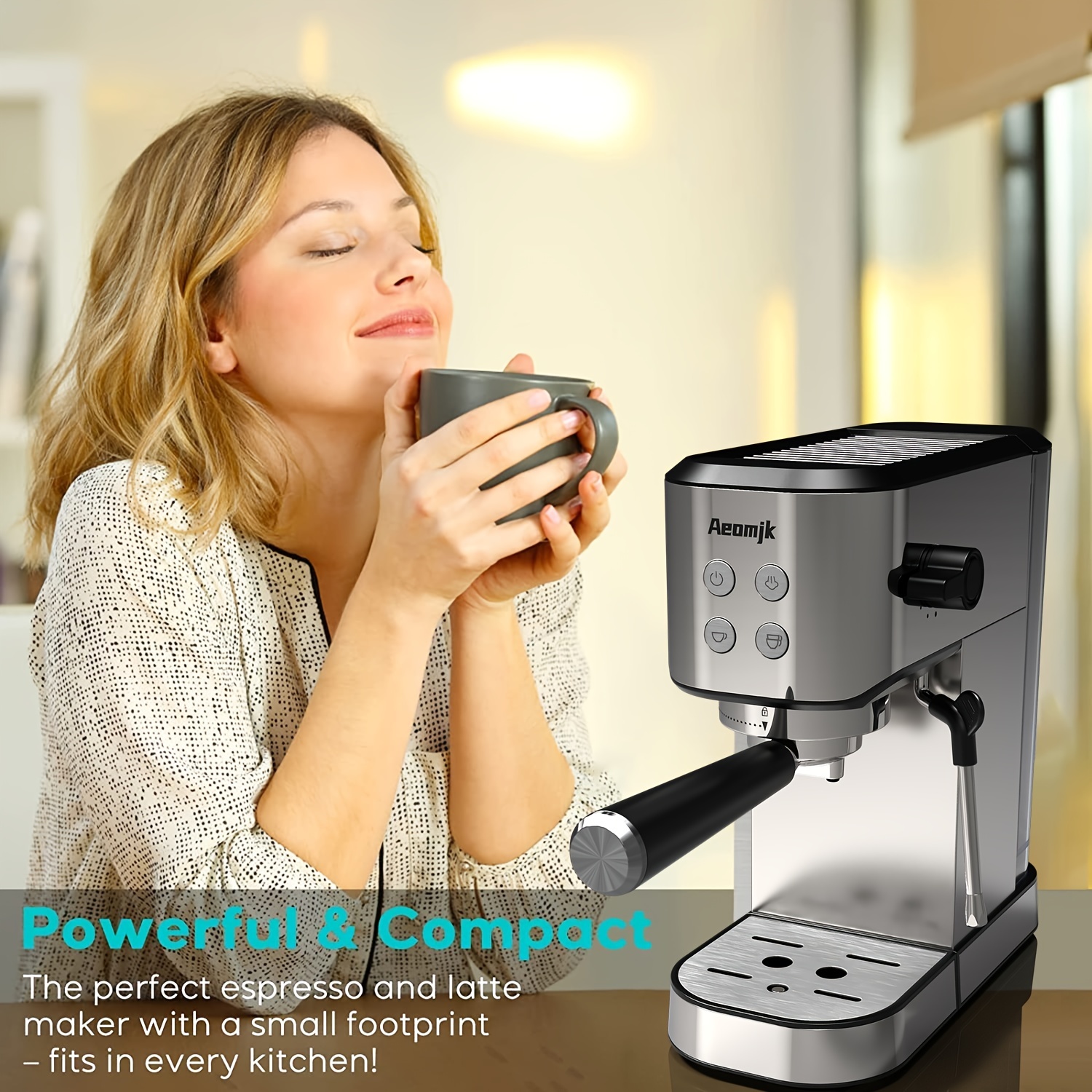 ICUIRE Espresso Machine, 20 Bar Compact Steam Espresso Coffee Machine with  Milk Frother, Digital Touch Panel, 37 Oz Removable Water Tank for Espresso