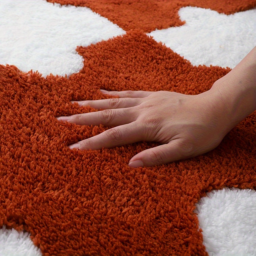 Thickened Plush Foam Interlocking Floor Carpet Mat,24 Piece 12x12in Fluffy  Square Puzzle Foam Carpet Tiles with Edgings,Soft Anti-Slip Shaggy Area Rug