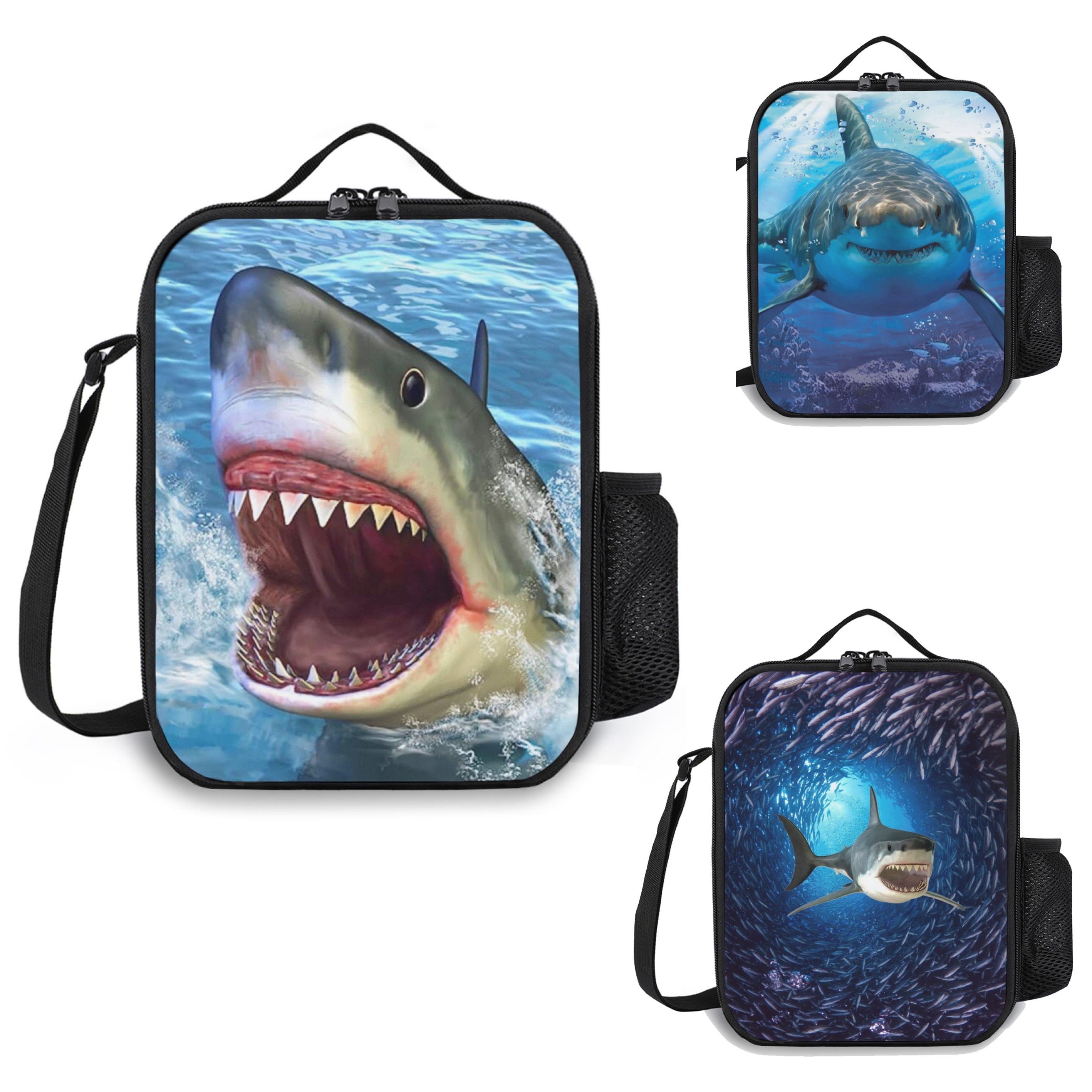 Portable Shark Lunch Bag Lunch Box Tote Bag Soft Handbag - Temu