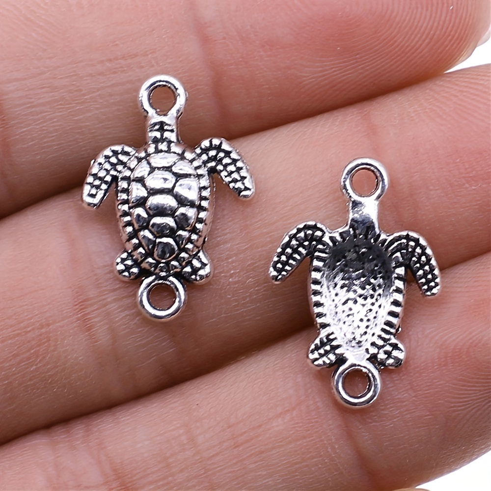 10pcs Sea Turtle Connector 21x14mm Vintage Metal Charms Jewelry Making  Accessori