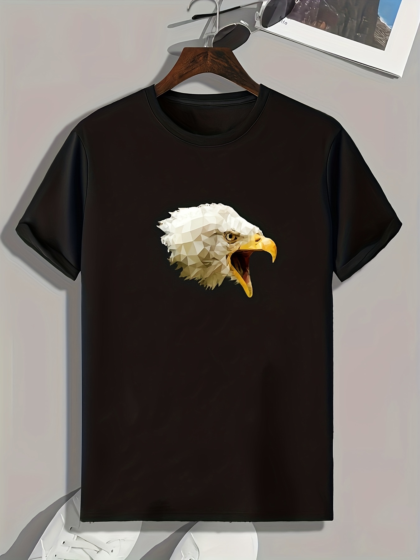 US Indian Bald Eagle Men's Polo Shirts Short Sleeve Sports Golf Shirt  Casual T-Shirt Tee Tops