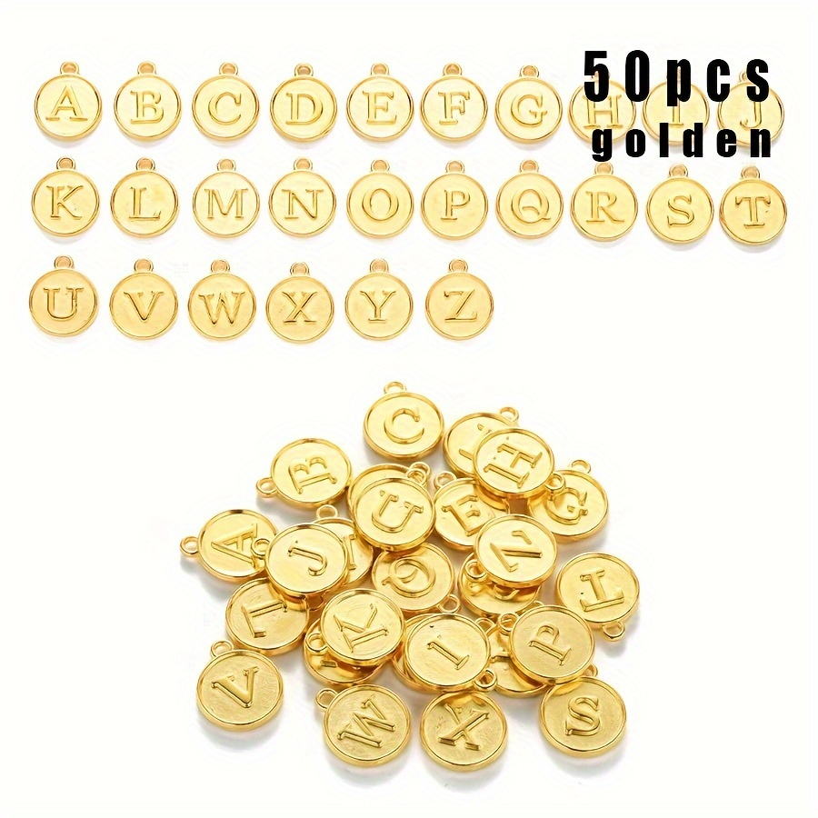 Gold Color Acrylic Shiny Letter Charms Pendants For Earring - Temu