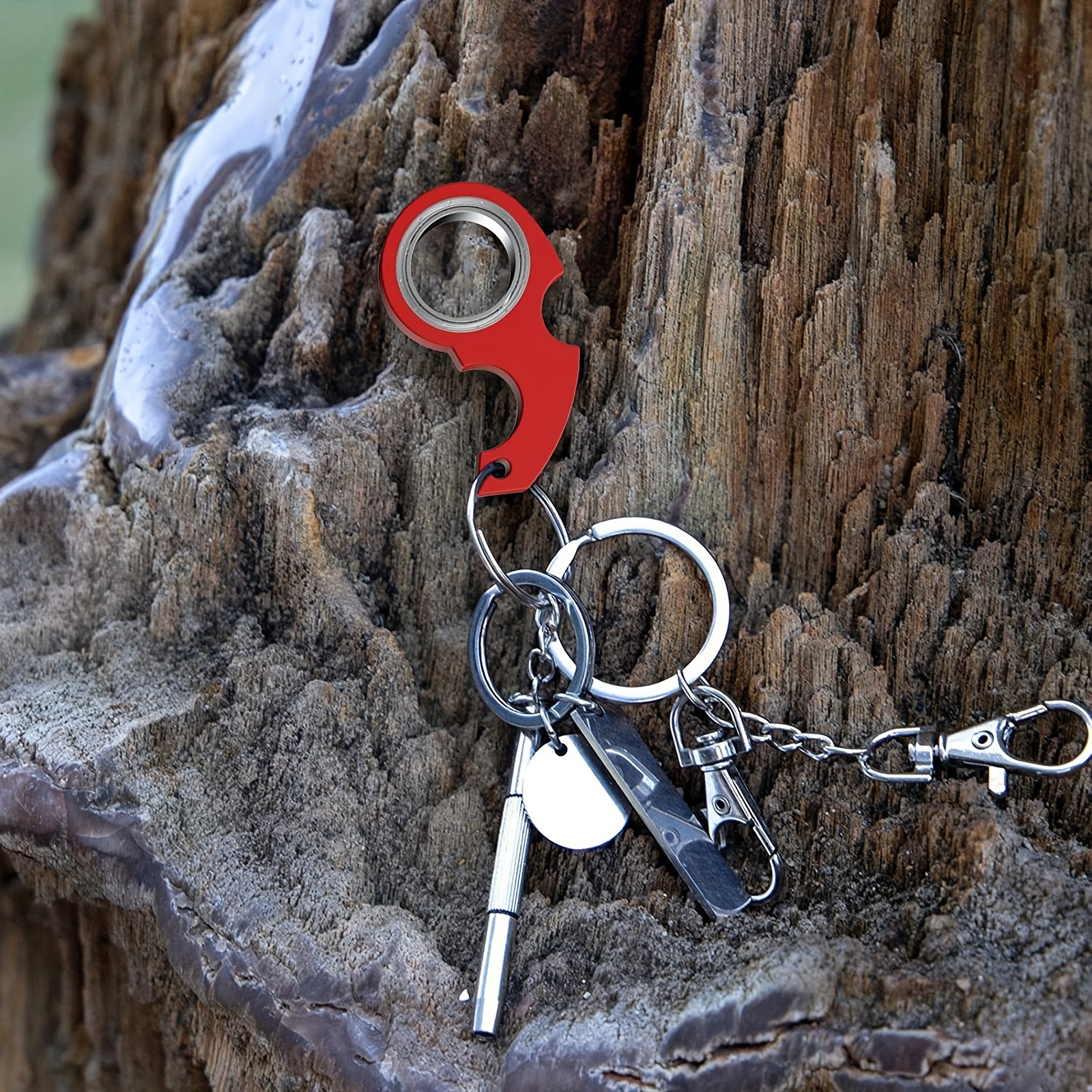 RED Fidget Keychain Spinner, Key Chain, Key Ring, Key Holder, Fidget  Spinner