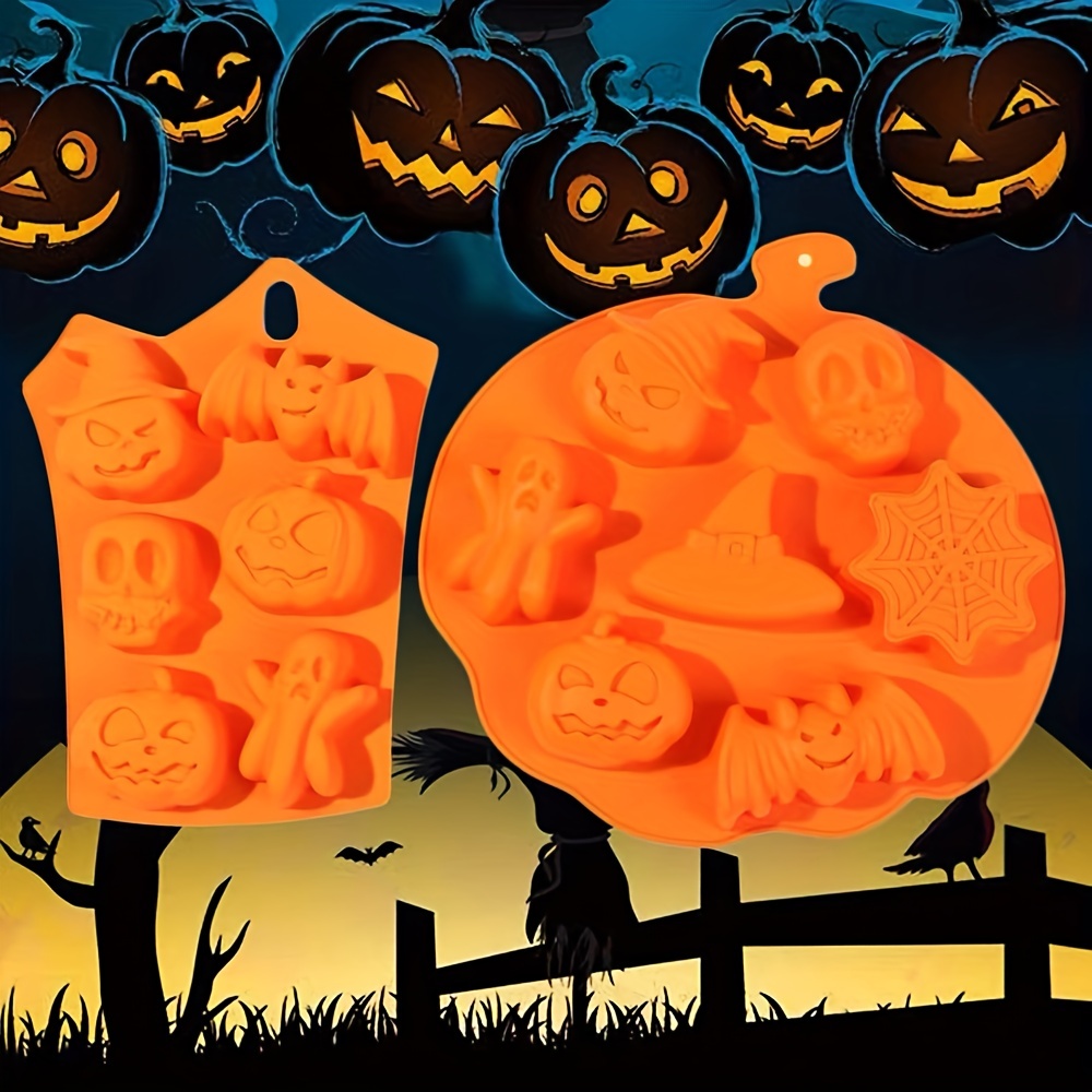 DIY Creative Bat Skull Funny Pumpkin Cookies Chocolate Mold Silicone Cookie  Candy Halloween Mold Cake Decorating Baking Tools