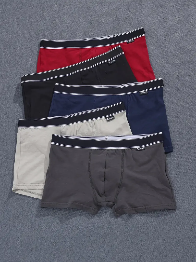5pcs Men's Boxer Briefs Men's Underwear
