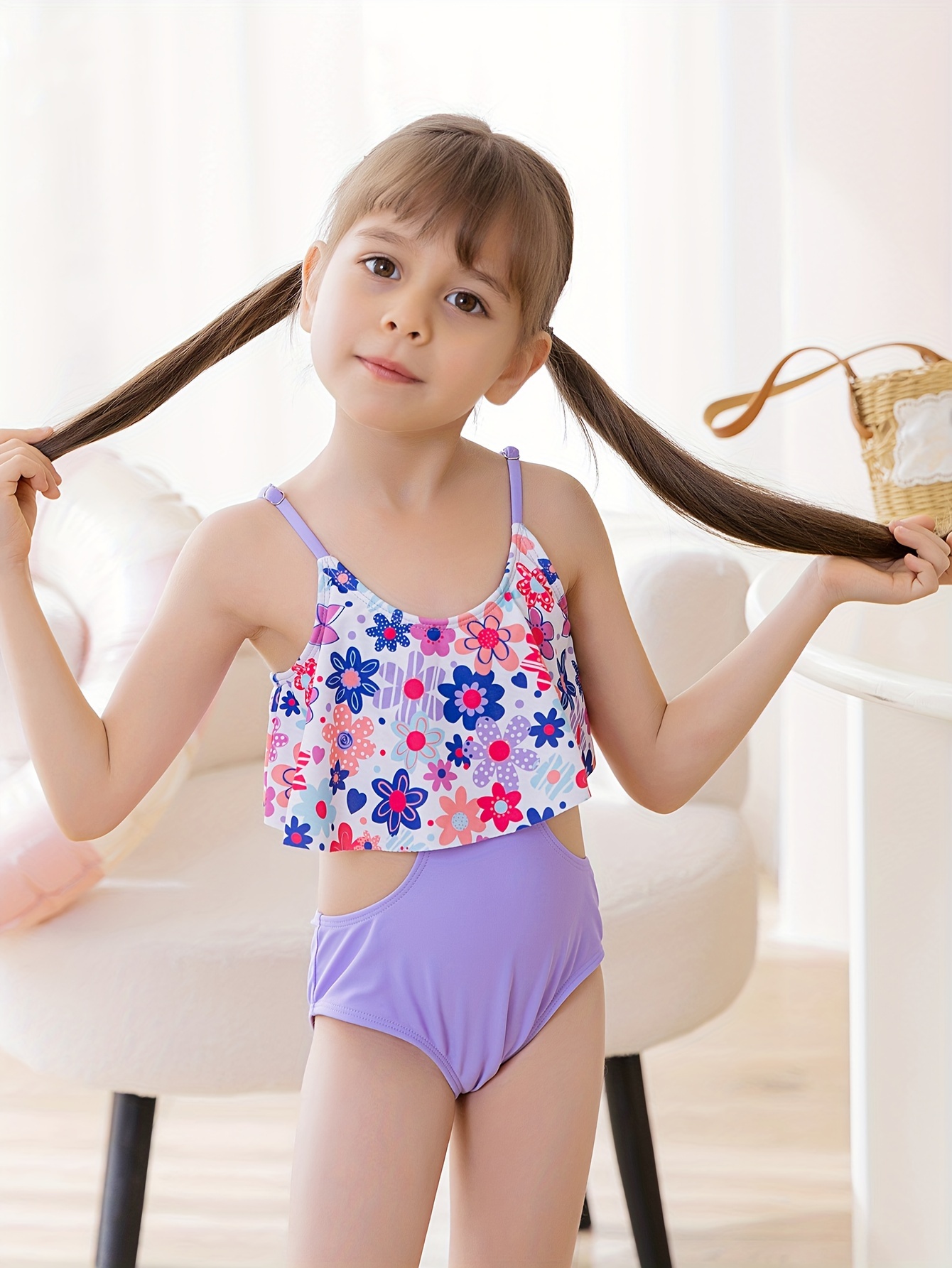 Trendy Girls Sun Protection Swimsuit Long Sleeve Bathing - Temu