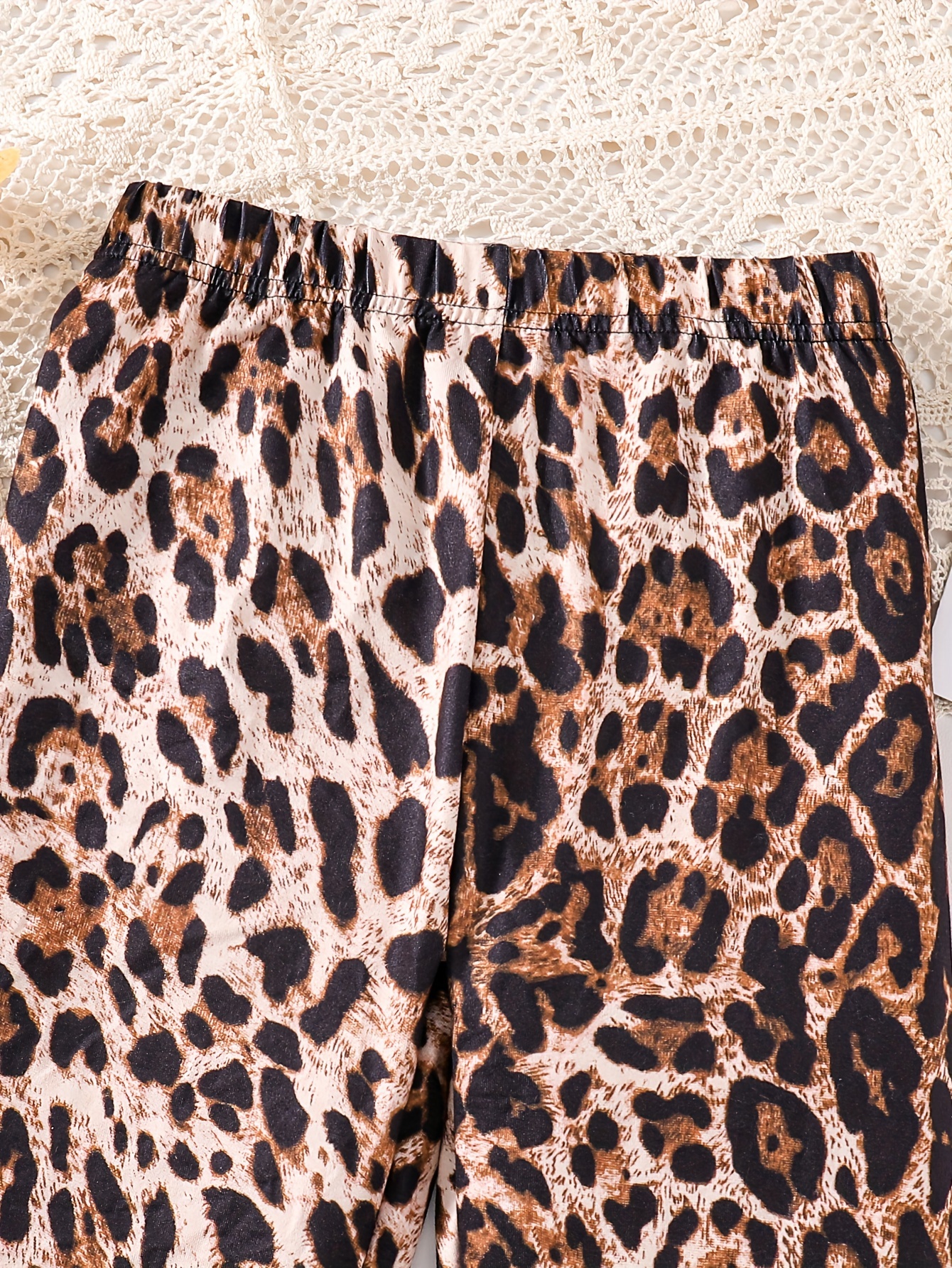 2pcs Leopard Print Leggings Set Girls Stretchy & Comfy Pants Kids Halloween  Gift Christmas