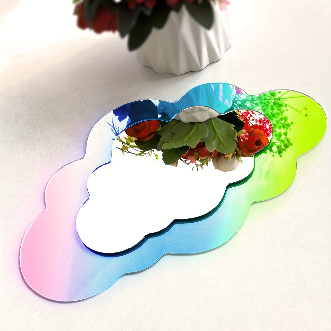 1pc Acrylic Mirror Kids Mirror Decoration Self Adhesive Cloud